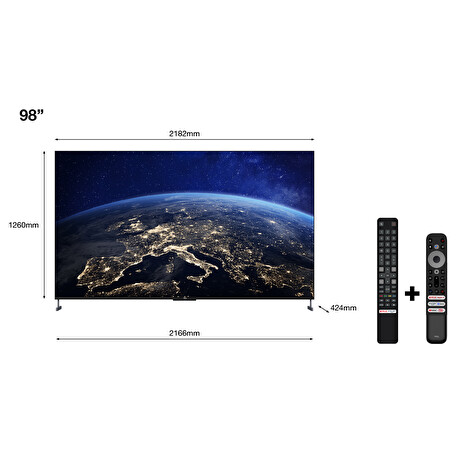 TCL 98C735 TV SMART Google TV QLED/248cm/4K Ultra HD/3700 PPI/Direct LED/HDR10+/DVB-T/T2/C/S/S2/VESA
