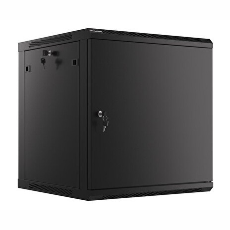 LANBERG RACK CABINET 19” WALL-MOUNT 12U/600X600 FOR SELF-ASSEMBLY WITH METAL DOOR BLACK (FLAT PACK)