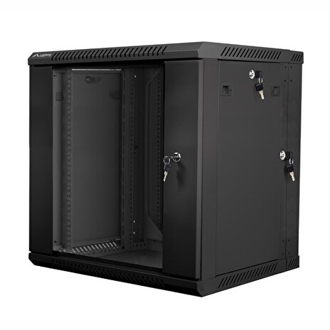 LANBERG RACK CABINET 19” DOUBLE-SECTION WALL-MOUNT 12U/600X600 (FLAT PACK) BLACK
