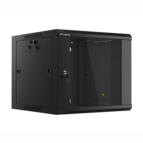 LANBERG RACK CABINET 19" WALL-MOUNTED 9U 570X600 FAST ASSEMBLY (FLAT PACK) BLACK