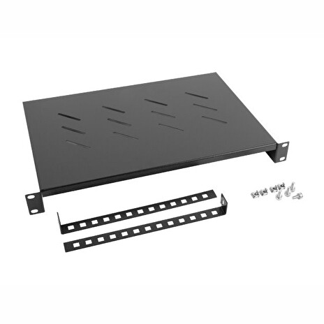 LANBERG 19" FIXED SHELF 1U/483X300MM MAX LOAD CAPACITY UP TO 25KG BLACK