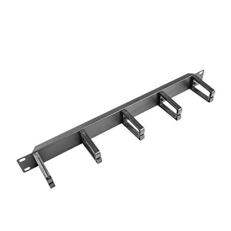 LANBERG 19" CABLE MANAGEMENT PANEL WITH 5 PLASTIC HOLDERS 1U - TYPE B BLACK