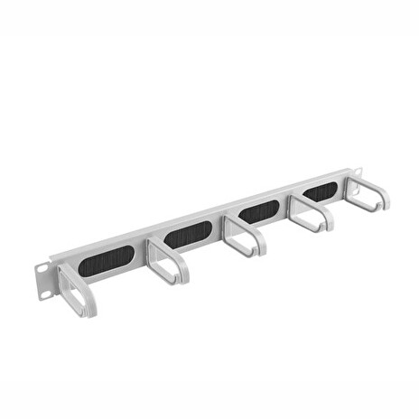 LANBERG 19" CABLE MANAGEMENT BRUSH PANEL 5 RINGS- TYPE B 1U GREY