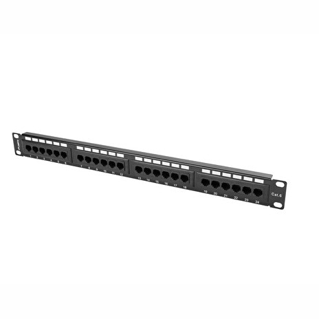 LANBERG PATCH PANEL 24 PORT 1U 19” CAT.6 BLACK