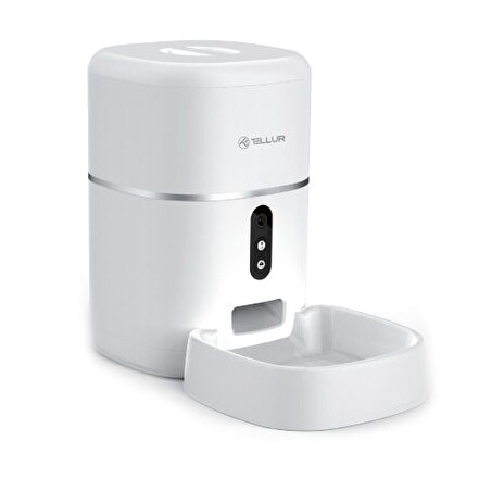 Tellur WiFi Smart Pet Feeder-dávkovač krmiva, UltraHD kamera, 4L, bilá