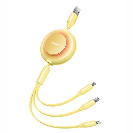 Baseus CAMJ010011 Bright Mirror Kabel 3v1 MicroUSB/USBC/Lightning 3,5A 1.1m Yellow