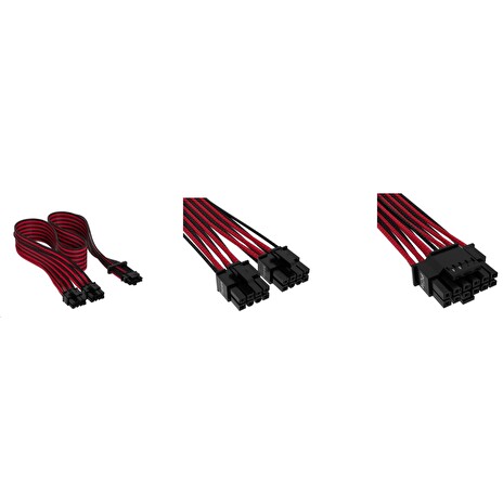 Corsair Premium Individually Sleeved 12+4pin PCIe Gen 5 12VHPWR 600W cable, Type 4, BLACK/RED