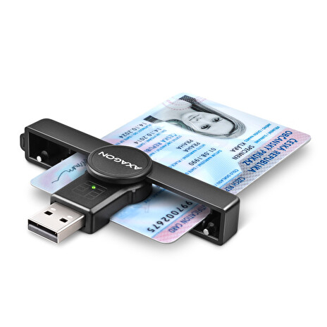 AXAGON CRE-SMP1A, USB-A PocketReader čtečka kontaktních karet Smart card (eObčanka)