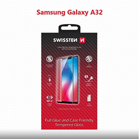 SWISSTEN OCHRANNÉ SKLO CASE FRIENDLY SAMSUNG A325 GALAXY A32 ČERNÉ