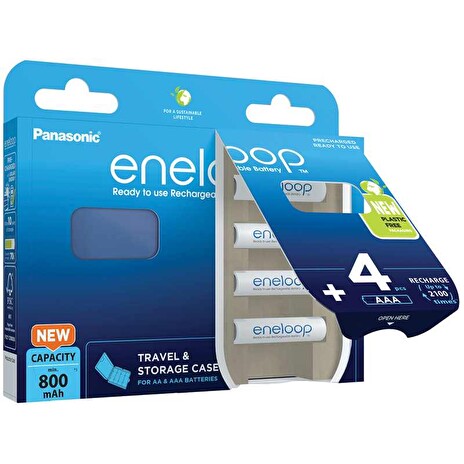 Avacom Nabíjecí baterie AAA Panasonic Eneloop N 800mAh Ni-MH 4ks Blistr + CASE