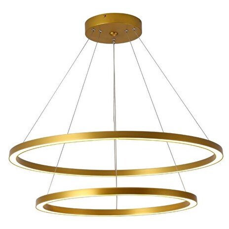 IMMAX NEO FINO SMART závěsné svítidlo 2 kruhy, 60+80cm, 93W zlaté, Zigbee 3.0, TUYA