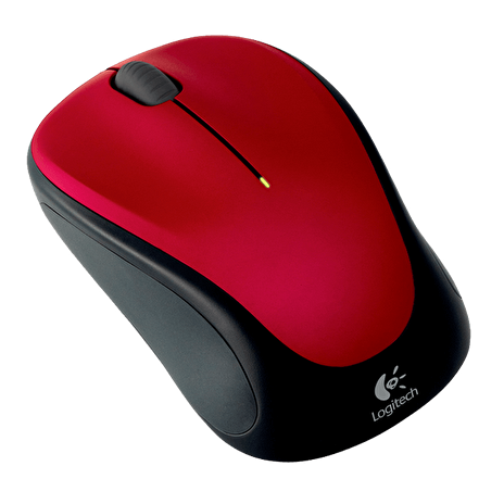 Logitech myš Wireless Mouse M235 Red, 2,4 Ghz, podpora unifying, optická, červená