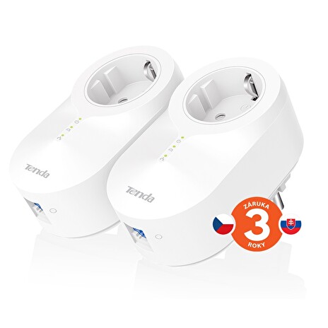 Tenda PH6 kit Powerline 2x Adapter, 1000 Mb/s, 2x GLAN, AV1000, Homeplug AV2, 230V, úsporný režim