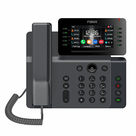 Fanvil V65 SIP telefon, 4,3"bar.disp., 20SIP, 45DSS tl., WiFi, BT, dual Gbit, PoE