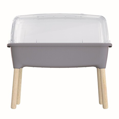 Sadbovač Prosperplast RESPANA PLANTER WOOD HIGH SET 78 cm šedý kámen