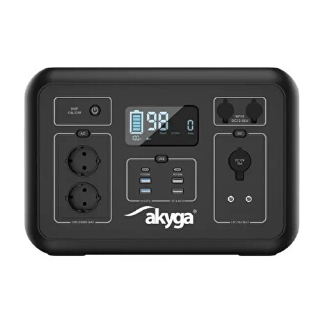 Akyga Přenosná elektrocentrála 2200W / 2131Wh, 2x CEE 7/3 + 2x USB-C PD 100W + 2x USB-A QC 3.0