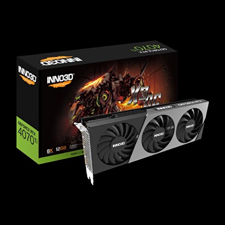 INNO3D NVIDIA Video Card RTX 4070Ti X3 12GB GDDR6X 192 bit, 2400 MHz / 21Gbps, 3xDP, HDMI, 3 fan, 2.5 slot