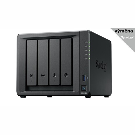 Synology DiskStation DS423+, 4-bay NAS, CPU QC Celeron J4125 64bit, RAM 2GB, 2x USB 3.2, 2x GLAN, 2x M.2 slot