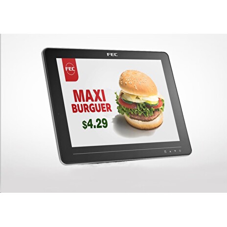 Dotykový monitor FEC AM-1015C, 15" LED LCD, PCAP (10-Touch), AG, USB, VGA/DVI, bez rámečku, bez stojanu, černo-stříbrný