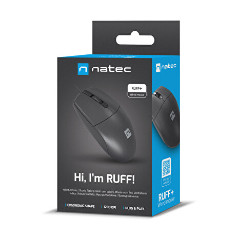 Optická myš Natec RUFF Plus 1200 DPI, černá