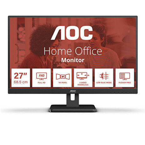 AOC LCD 27E3UM 27" VA/1920x1080@75Hz/4ms/300cd/3000:1/HDMI/DP/VGA/2xUSB 3.2/Repro/VESA