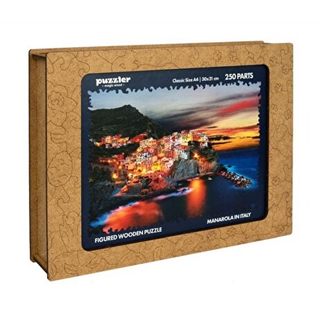 Puzzle dřevěné, barevné - Manarola v Itálii