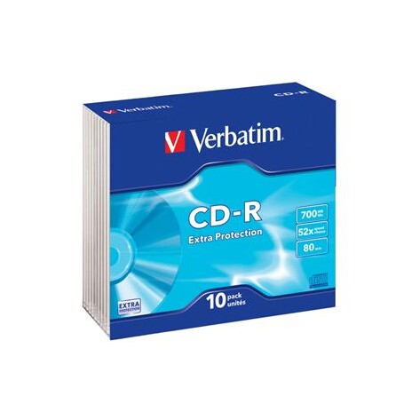 VERBATIM CD-R 700MB, 52x, slim case 10 ks