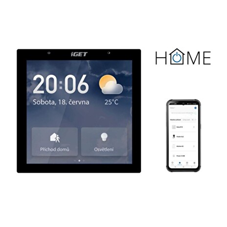 iGET HOME Gateway GW6 - LCD 4" brána Wi-Fi/Zigbee 3.0/Bluetooth, 230V