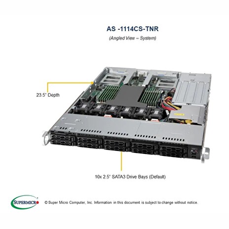 SUPERMICRO A+ 1U 7313p, 8x 16GB, 4x 1920GB PM9A3, 2x25Gb SFP28, 2x 1Gb, 2x 860Wp, IPMI