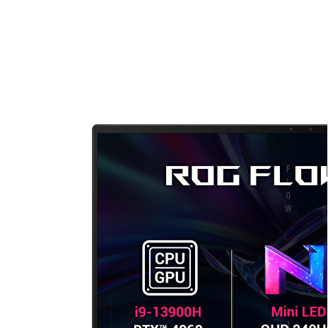 ASUS ROG Flow X16 /i9-13900H/16GB/1TB SSD/GeForce RTX™ 4060 8GB/16"QHD+/touch miniLED/240Hz/2y PUR/WIN 11Home/černá