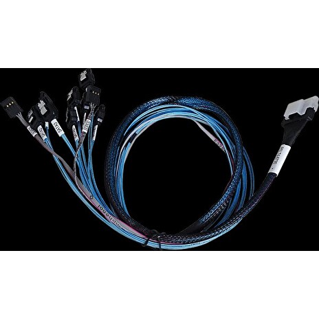 ARECA int. SlimlineSAS x8 SFF-8654 straight to 8x SATA + 2x sideband cable, 75cm