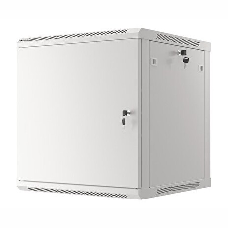 LANBERG Nástěnná jednodílná skříň 19", FOR SELF-ASSEMBLY 12U/600x600 plechové dveře šedá (RAL7035) (v rozloženém stavu