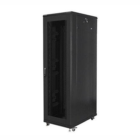 LANBERG Volně stojící skříň 19" 42U/800x1000 (v rozloženém stavu) síťované dveře černá (RAL9004)