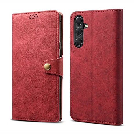 Lenuo Leather flipové pouzdro pro Samsung Galaxy A54 5G, červená