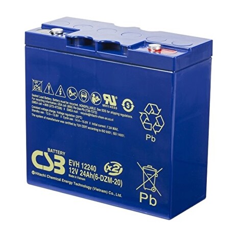 CSB Pb záložní akumulátor VRLA AGM 12V/24Ah 6-DZM-20 (EVH12240)