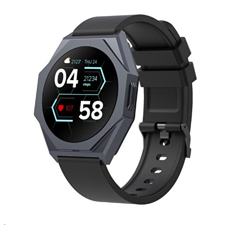 CANYON smart hodinky Otto SW-86, 1,3" LTPS, SpO2, HR, krevní tlak, 25 multi-sport, black