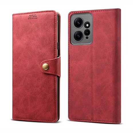 Lenuo Leather flipové pouzdro pro Xiaomi Redmi Note 12, červená