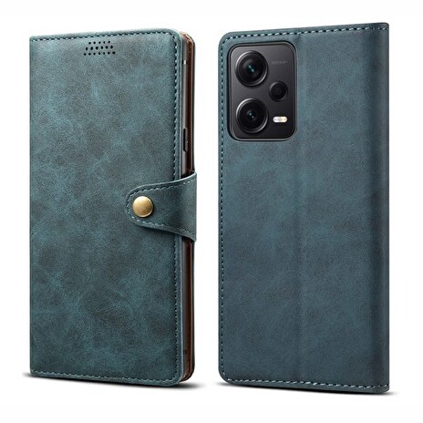 Lenuo Leather flipové pouzdro pro Xiaomi Redmi Note 12 Pro+ 5G, modrá
