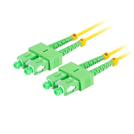 LANBERG optický patch cord SM SC/APC-SC/APC duplex 2m LSZH G657A1 průměr 3mm, barva žlutá