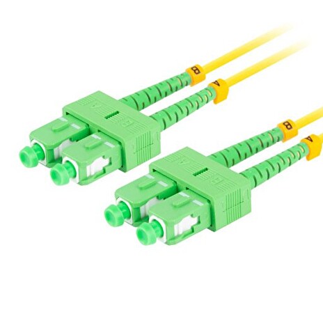 LANBERG optický patch cord SM SC/APC-SC/APC duplex 10m LSZH G657A1 průměr 3mm, barva žlutá