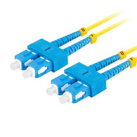 LANBERG optický patch cord SM SC/UPC-SC/UPC duplex 10m LSZH G657A1 průměr 3mm, barva žlutá