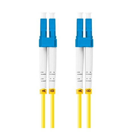 LANBERG optický patch cord SM LC/UPC-LC/UPC duplex 2m LSZH G657A1 průměr 3mm, barva žlutá