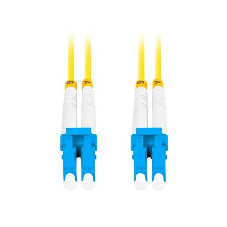 LANBERG optický patch cord SM LC/UPC-LC/UPC duplex 5m LSZH G657A1 průměr 3mm, barva žlutá