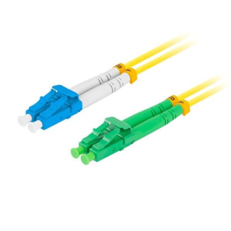 LANBERG optický patch cord SM LC/APC-LC/UPC duplex 2m LSZH G657A1 průměr 3mm, barva žlutá