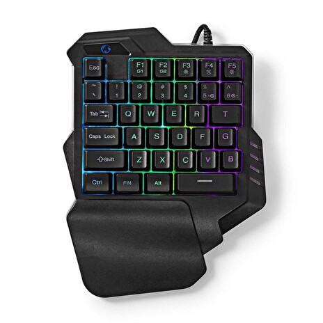 Nedis GKBDS110BK - Kabelová Herní Klávesnice | USB-A | Membránové Keys | RGB | Jednoruční| Délka kabelu: 1.6 m