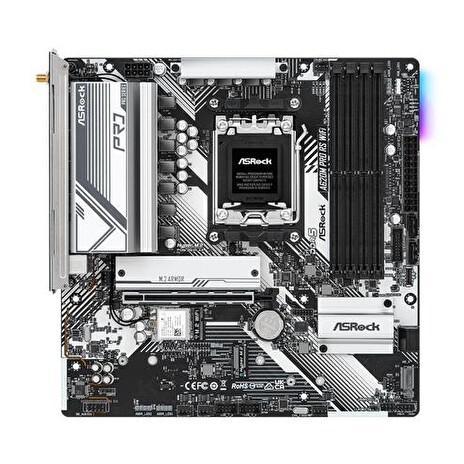 ASROCK A620M PRO RS WIFI (AM5, amd A620, 4xDDR5, PCIE 4.0, HDMI+DPort, 4xSATA3 +2xM.2, USB3.2 G1, GLAN, mATX)