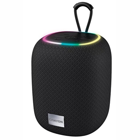 CANYON reproduktor BSP-8, RGB, BT V5.2, BLUETRUM AB5362B, 1x10W, USB-C, USB-A, microSD, AUX, černá