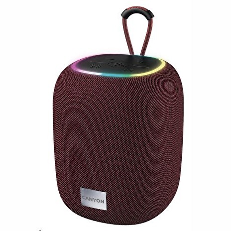 CANYON reproduktor BSP-8, RGB, BT V5.2, BLUETRUM AB5362B, 1x10W, USB-C, USB-A, microSD, AUX, červená