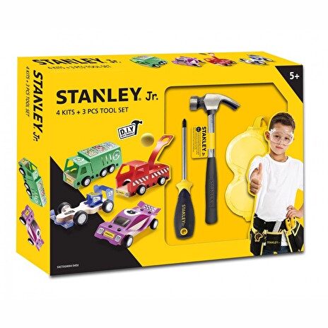 Sada Stanley Jr. U001-K04-T03-SY, 4 autíček, šroubováku a kladiva