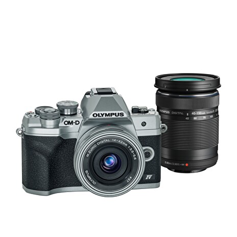 Digitální fotoaparát Olympus E-M10 Mark IV 1442 EZ + 40-150mm II R Pancake double zoom kit silver/silver/silver